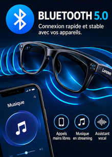 Lunettes connectées IA avec caméra 8K Bluetooth