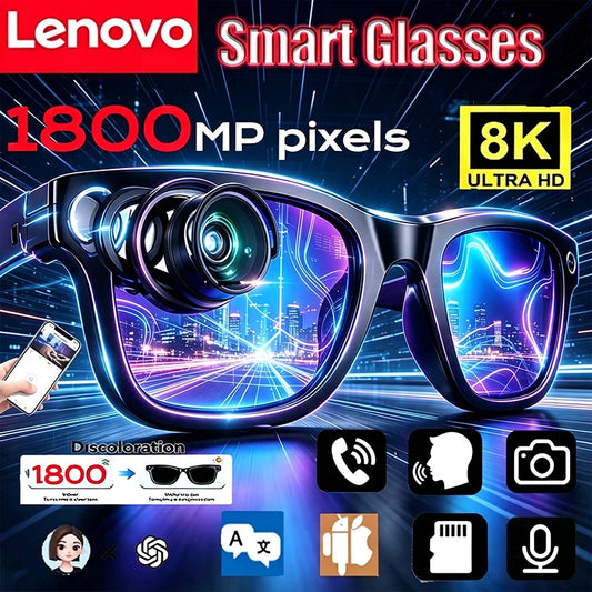 Lunettes connectées IA avec caméra 8K Bluetooth